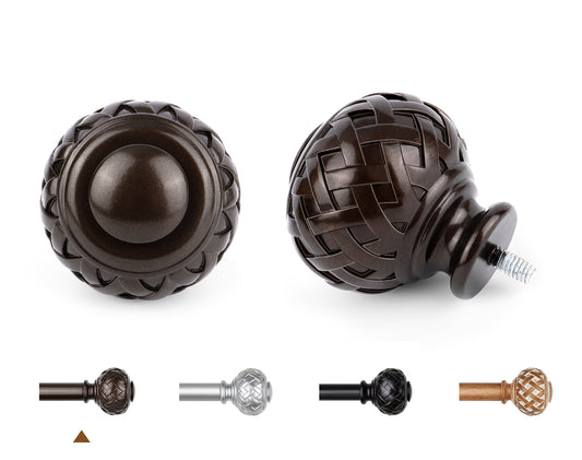 TONIAL Bronze Curtain Rod 32 to 120 Inches, 7/8 Adjustable Curtain Rods for Windows 20 to 116 Inches, Splicing Drapery Rods Heavy Duty with Netted Texture Finials