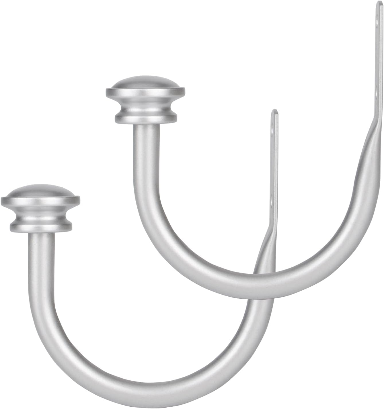 TONIAL Curtain Holdbacks 2 Pack, Decorative Window Drapery Tiebacks for Wall with Small Finials (1 Pair/2 Pack), Bronze