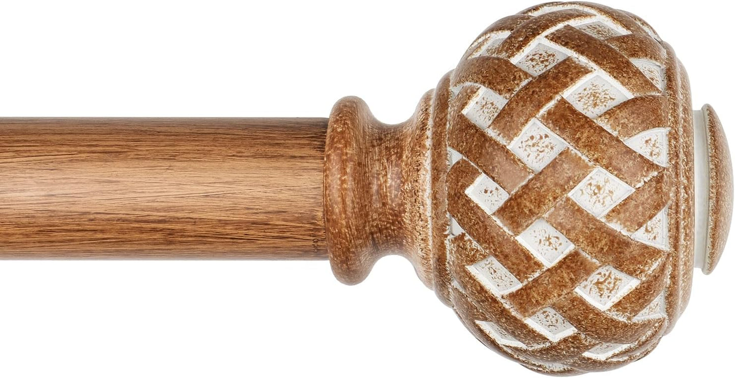 TONIAL Bronze Curtain Rod 32 to 120 Inches, 7/8 Adjustable Curtain Rods for Windows 20 to 116 Inches, Splicing Drapery Rods Heavy Duty with Netted Texture Finials