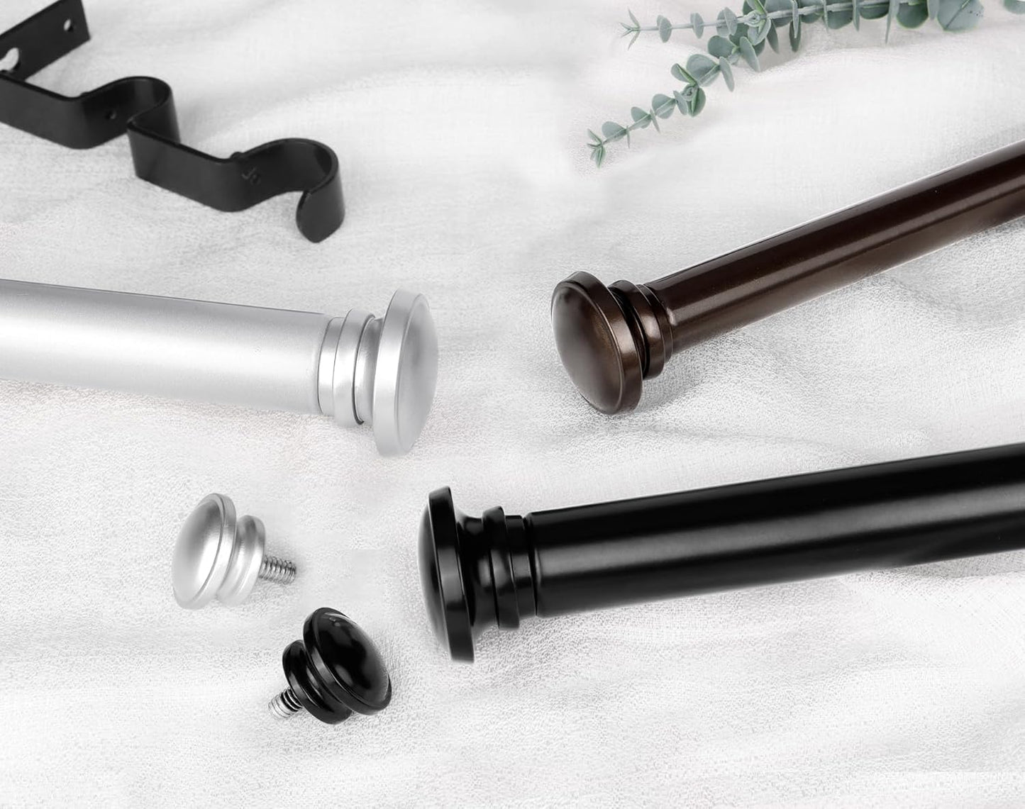 TONIAL 1 Inch Double Curtain Rods 72 to 144 Inch (6 to 12 ft), Heavy Duty Decorative Drapery Rod for Windows 69 to 140 Inch (5.75 to 11.7 ft) with Small Cap Finial, Black