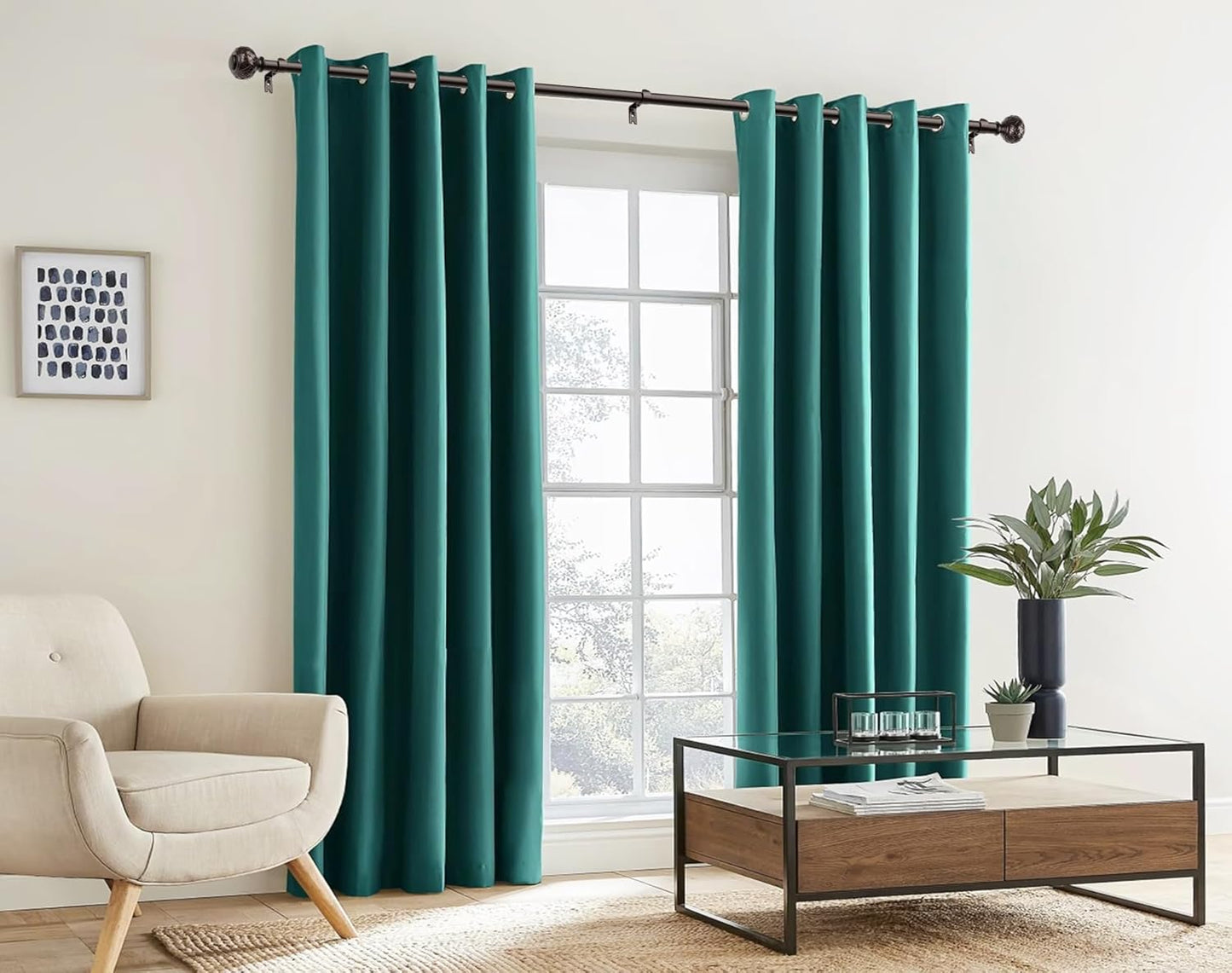 TONIAL Bronze Curtain Rod 32 to 120 Inches, 7/8 Adjustable Curtain Rods for Windows 20 to 116 Inches, Splicing Drapery Rods Heavy Duty with Netted Texture Finials