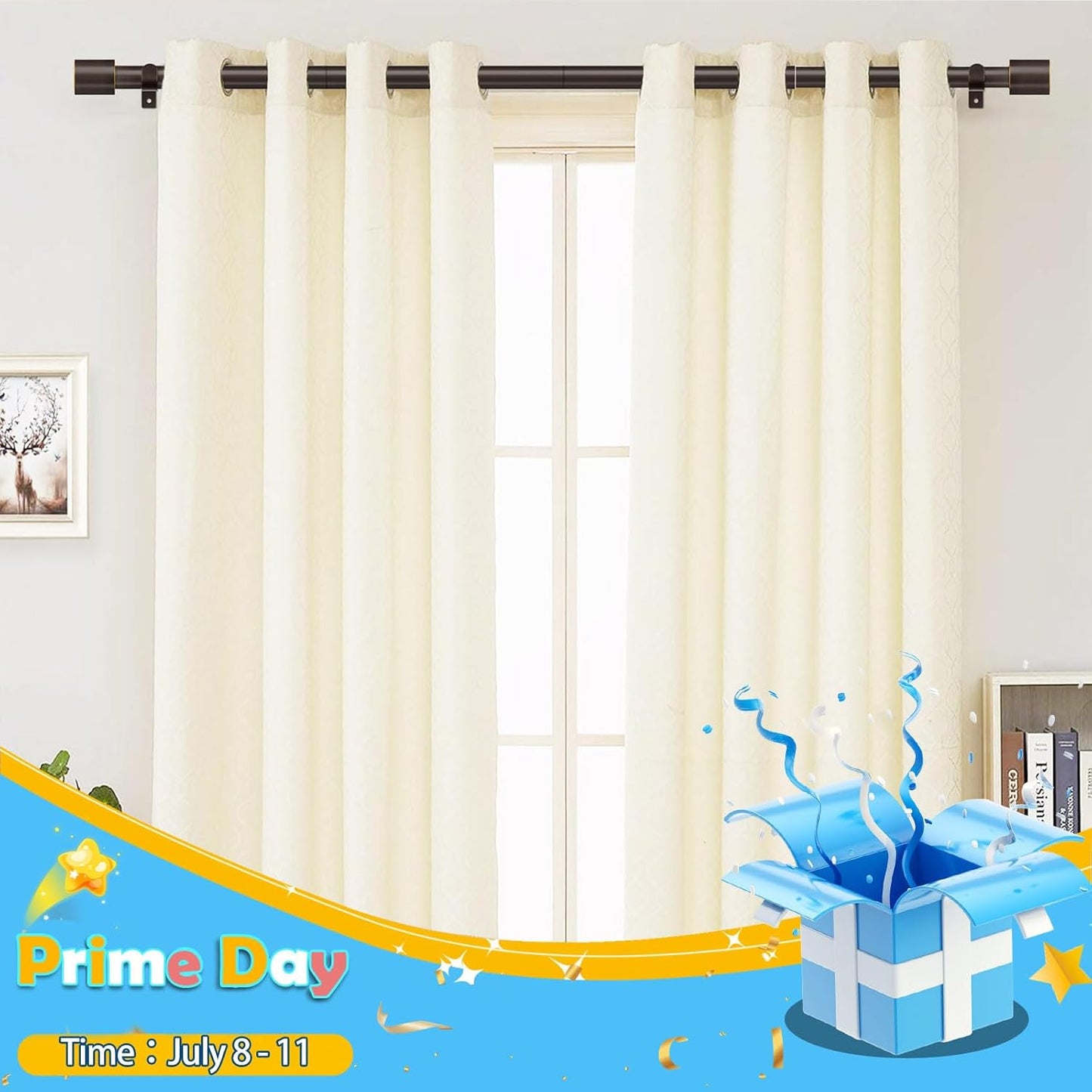 TONIAL Curtain Rod 32 to 58 Inch(2.6 to 4.8 ft), Adjustable Splicing Window Curtain Rods, 3/4 Drapery Rods for Windows 20 to 53 Inch, Decorative Single Rod with Modern Cap Finial, Bronze