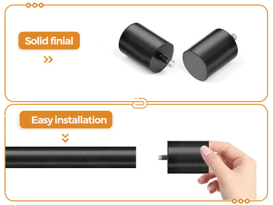 TONIAL Curtain Rod 32 to 58 Inch(2.6 to 4.8 ft), Adjustable Splicing Window Curtain Rods, 3/4 Drapery Rods for Windows 20 to 53 Inch, Decorative Single Rod with Modern Cap Finial, Bronze
