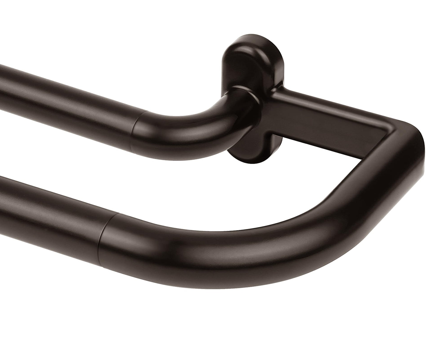 TONIAL Black Double Curtain Rods, Blackout Wrap Around Curtain Rod for Windows 20 to 54 Inches, 6/8 Inches Adjustable Drapery Rods 32 to 58 Inches for Room Darkening Curtains