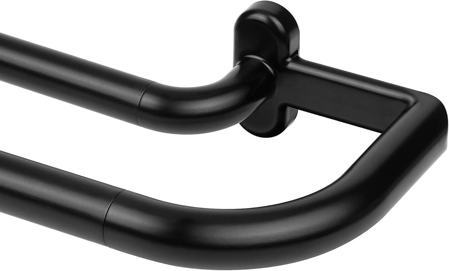 TONIAL Black Double Curtain Rods, Blackout Wrap Around Curtain Rod for Windows 20 to 54 Inches, 6/8 Inches Adjustable Drapery Rods 32 to 58 Inches for Room Darkening Curtains