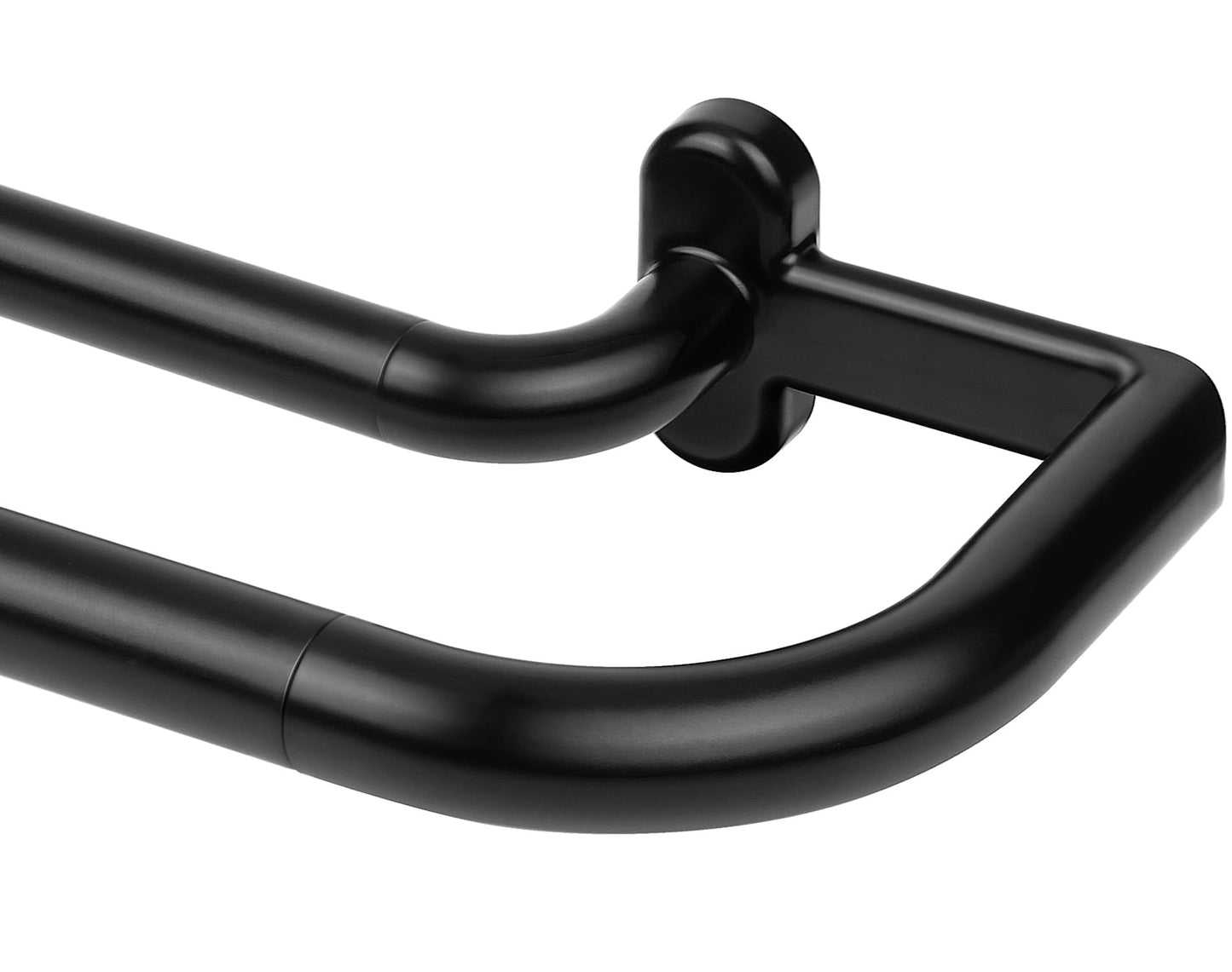 TONIAL Black Double Curtain Rods, Blackout Wrap Around Curtain Rod for Windows 20 to 54 Inches, 6/8 Inches Adjustable Drapery Rods 32 to 58 Inches for Room Darkening Curtains