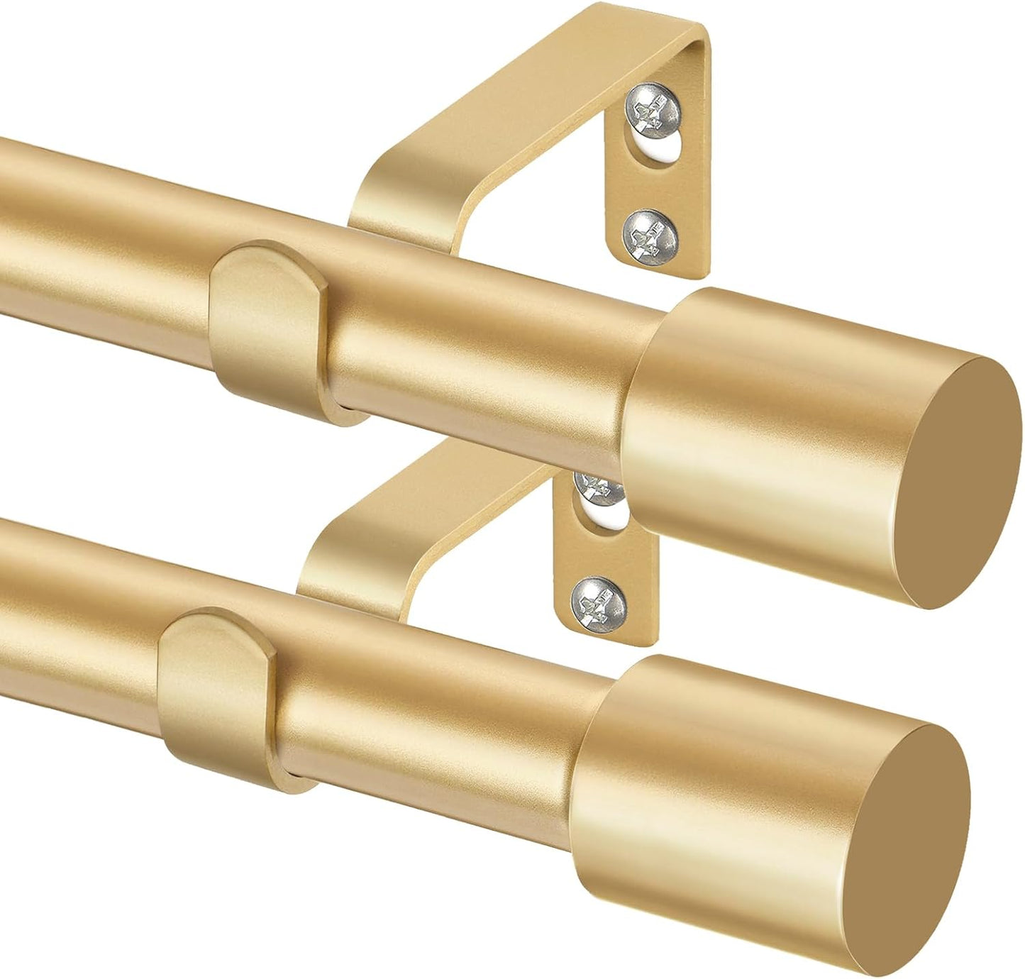 TONIAL Curtain Rod 32 to 58 Inch(2.6 to 4.8 ft), Adjustable Splicing Window Curtain Rods, 3/4 Drapery Rods for Windows 20 to 53 Inch, Decorative Single Rod with Modern Cap Finial, Bronze
